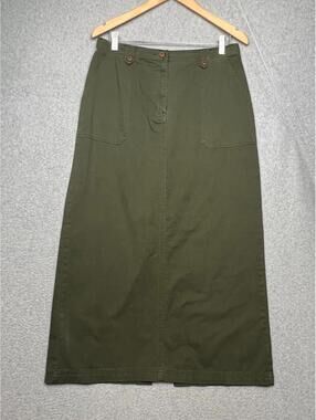 White Stag Womens Cotton A Line Midi Skirt 12 Minimalist Simple Causal Classic